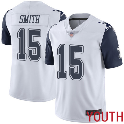 Youth Dallas Cowboys Limited White Devin Smith #15 Rush Vapor Untouchable NFL Jersey